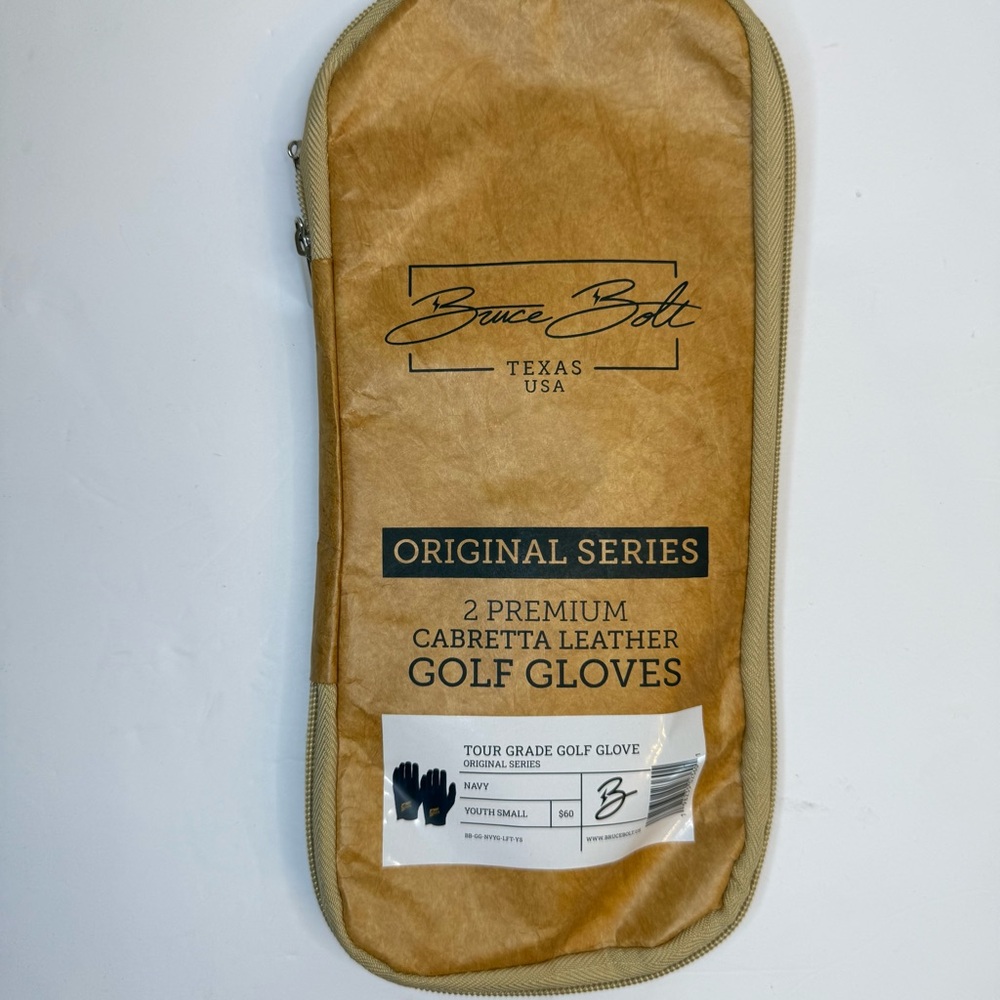 Bruce Bolt Original Series Golf Gloves Youth Small Navy 2 Pack Left Hand NWT